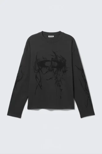Great Boxy Graphic Long Sleeve T-Shirt – Dark Grey – Big Mess