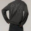Great Boxy Graphic Long Sleeve T-Shirt – Dark Grey – Tristar