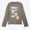 Great Boxy Graphic Long Sleeve T-Shirt – Dark Mole – Logo Mix