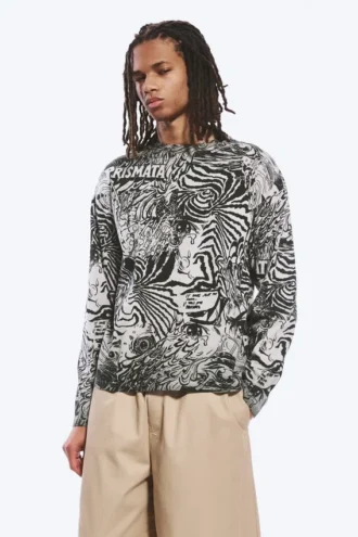 Great Boxy Graphic Long Sleeve T-Shirt – Dark Mole – Psychedelia