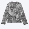 Great Boxy Graphic Long Sleeve T-Shirt – Dark Mole – Psychedelia
