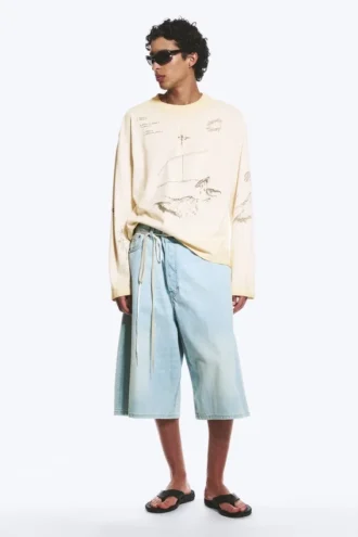 Great Boxy Graphic Long Sleeve T-Shirt – Light Dusty Mole – Sketch