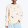 Great Boxy Graphic Long Sleeve T-Shirt – Light Dusty Mole – Sketch