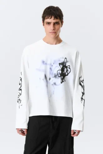 Great Boxy Graphic Long Sleeve T-Shirt – White – Airways