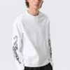 Great Boxy Graphic Long Sleeve T-Shirt – White – Angry Panthers