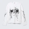 Great Boxy Graphic Long Sleeve T-Shirt – White – Big Mess