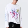 Great Boxy Graphic Long Sleeve T-Shirt – White – Rat Spray
