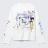Great Boxy Graphic Long Sleeve T-Shirt – White – Rat Spray