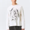 Great Boxy Graphic Long Sleeve T-Shirt – White – Skeleton Angel