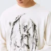 Great Boxy Graphic Long Sleeve T-Shirt – White – Skeleton Angel