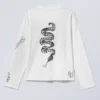 Great Boxy Graphic Long Sleeve T-Shirt – White – Skeleton Dreams