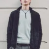 Hairy Knitted Zip Cardigan – Black
