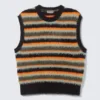 Hairy Regular Fit Vest – Multicoloured Striped