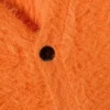 Hairy V-Neck Cardigan – Orange