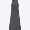 Halter Maxi Dress – Dark Grey
