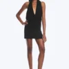 Halter Mini Dress – Black