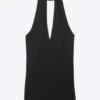 Halter Mini Dress – Black