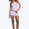 Halterneck Bandeau Top – Striped Lilac