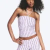 Halterneck Bandeau Top – Striped Lilac