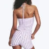 Halterneck Bandeau Top – Striped Lilac