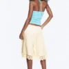Halterneck Bandeau Top – White & Turquoise Stripes