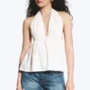 Halterneck Cotton Top – off White