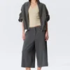 Hanne H Capri Suiting Trousers – Dark Grey Melange