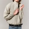 Hanne H Oversized Track Jacket – Light Dusty Mole