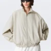 Hanne H Oversized Track Jacket – Light Dusty Mole