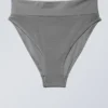 Heat High Waist Bikini Bottoms – Grey Shimmer