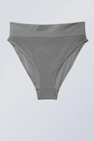 Heat High Waist Bikini Bottoms – Grey Shimmer