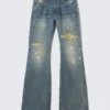 Helix Low Rise Regular Flared Jeans – Arizona Worn – Medium Blue