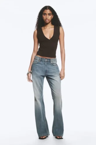 Helix Low Rise Regular Flared Jeans – Gloria Blue – Medium Blue