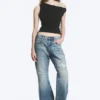 Helix Low Rise Regular Flared Jeans – Sky Worn – Medium Blue