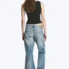 Helix Low Rise Regular Flared Jeans – Sky Worn – Medium Blue