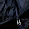 High Collar Cropped Down Jacket – Dark Navy Blue