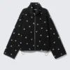 High-Neck Jacket – Dotted Black