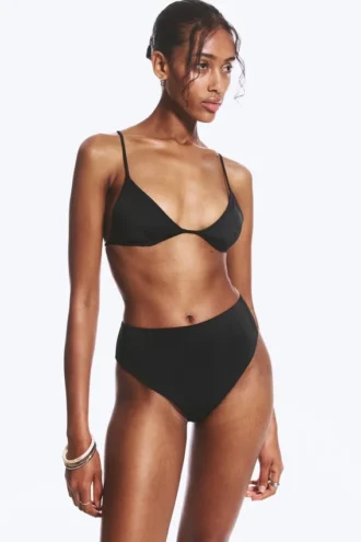 High Rise Brazilian Bikini Bottoms – Black