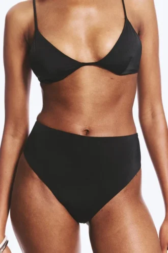 High Rise Brazilian Bikini Bottoms – Black