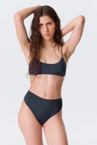 High Rise Brazilian Bikini Bottoms – Dark Blue
