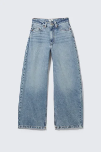 High Waisted Barrel Leg Jeans – Fresh Blue – Light Blue