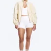 High Waisted Sports Biker Shorts – White