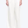 High Waisted Wide Leg Satin Trousers – White