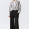 High Waisted Wide Leg Suiting Trousers – Black