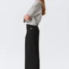 High Waisted Wide Leg Suiting Trousers – Black
