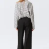 High Waisted Wide Leg Suiting Trousers – Black