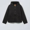 Hooded Denim Pile Jacket – Black Tie