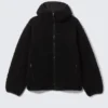 Hooded Pile Jacket – Black