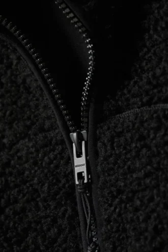 Hooded Pile Jacket – Black