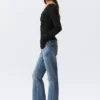 Hour Low Rise Skinny Bootcut Distressed Jeans – Blue Horses – Medium Blue